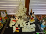 (FM) SNOWBABIES; 5 DEPT. 56 SNOWBABIES AND MICKEY MOUSE FIGURES( ONE OF MICKEY SLEIGH RIDING IS