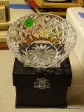 (FM) 2 PIECE CRYSTAL LOT; INCLUDES A LENOX 5 IN DIA. BOWL AND A SIGNED OLEG CASSINI CRYSTAL VOTIVE