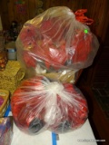 (FM) 2 BAG LOT; INCLUDES 2 BAGS FILLED WITH ARTIFICIAL POINSETTIA DECOR. GREAT FOR THE UPCOMING