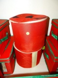 (LR) CANDLE LOT; 2 CLOTH CASES CONTAINING PEDESTAL CANDLES- 1 CASE CONTAINS 8 BATTERY OPERATED