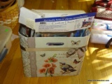 (LR) MISCELL. LOT; 2 DECORATIVE BOXES, MAGNETIC MAILBOX COVER, 2 METAL GARDEN FLAG HOLDERS AND 2