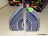 (LR) GEODE BOOKENDS; CUT GEODE BOOKENDS- 5.5 IN H