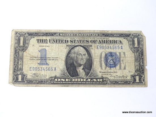 1934 ONE DOLLAR FUNNY BACK SILVER CERTIFICATE