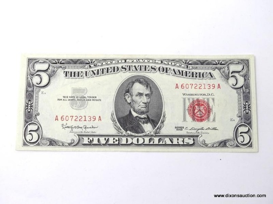 1963 FIVE DOLLAR UNCIRCULATED NOTE