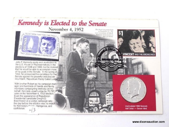 1968 KENNEDY SILVER HALF-ELECTED TO SENATE