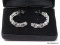 PAIR OF .925 STERLING SILVER & LARGE CZ 