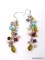PAIR OF .925 STERLING SILVER DANGLE EARRINGS WITH MULTI-COLORED BEADS & FAUX PEARLS. COMES IN BOX.