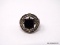 .925 STERLING SILVER RING WITH LARGE CENTER BLACK ONYX SURROUNDED BY MARCASITES. COMES WITH BOX.