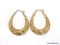 PAIR OF TECHNIBOND 18KT YELLOW GOLD OVER .925 STERLING SILVER MESH EARRINGS. COMES WITH BOX.