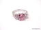 SUZANNE SOMERS .925 STERLING SILVER RING WITH 8.3 CT. PINK HEART GEMSTONE ACCOMPANIED WITH A LARGE