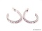 .925 STERLING SILVER PIERCED EARRINGS WITH PINK CZ GEMSTONES. COMES WITH BOX.