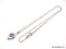 .925 STERLING SILVER & SIMULATED AMETHYST PENDANT ON 18