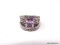 .925 STERLING SILVER RING WITH LARGE SQUARE PINK TOPAZ GEMSTONE SURROUNDED BY SMALLER CZ GEMSTONE ON