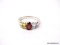 .925 STERLING SILVER MULTI-COLORED STONE RING. SIZE IS 7-1/2.