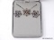 .925 STERLING SILVER SNOWFLAKE PENDANT ON STERLING SILVER CHAIN WITH MATCHING PAIR OF EARRINGS.