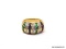 TECHNIBOND 18KT YELLOW GOLD OVER .925 STERLING SILVER RING WITH EMERALD/SAPPHIRE/CZ STONES. RING