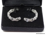 PAIR OF .925 STERLING SILVER & LARGE CZ 