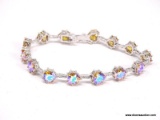 SUZANNE SOMERS .925 STERLING SILVER COGNAC STARLIGHT BRACELET. BEAUTIFUL SPARKLE. MEASURES APPROX.