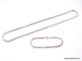 .925 STERLING SILVER MESH NECKLACE & MATCHING BRACELET. THE NECKLACE MEASURES 18