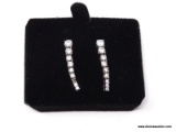 PAIR OF .925 STERLING SILVER & GRADUATED CZ GEMSTONE EARRINGS. COMES WITH BOX.