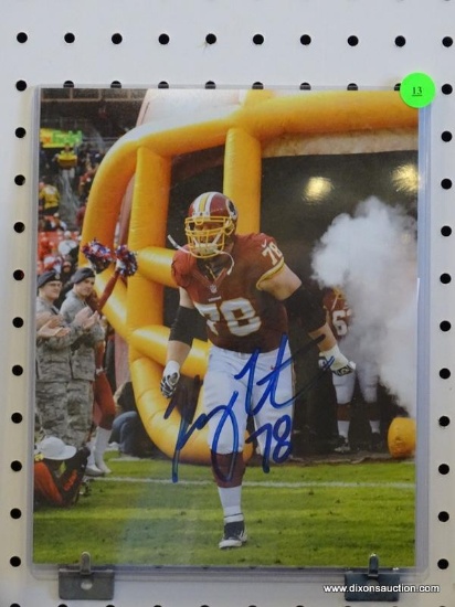 SIGNED REDSKINS PHOTOGRAPH; PHOTO IS OF AND IS SIGNED BY KORY LICHTENSTEIGER. IS AN 8 IN X 10 IN