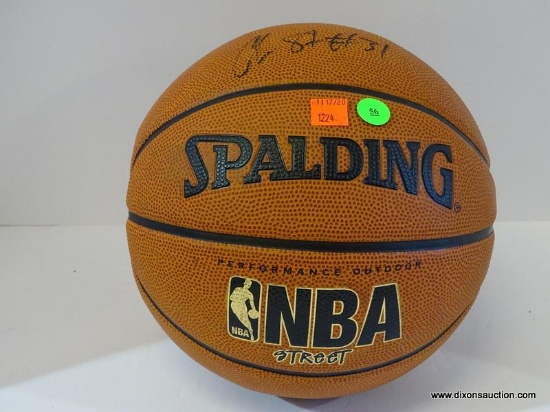 SIGNED BASKETBALL; NBA STREET SIGNED BY PLAYER WITH #31 BESIDE SIGNATURE.