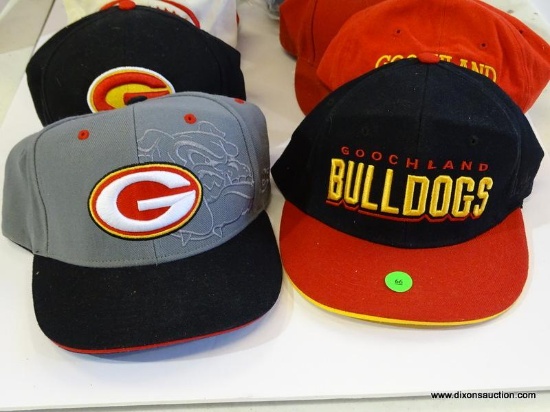 GOOCHLAND BULLDOGS LOT; INCLUDES 7 BALL CAPS. ALL ARE IN VERY GOOD CONDITION.