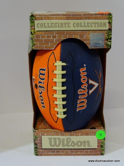 WILSON COLLEGIATE COLLECTION FOOTBALL; IS UVA THEMED AND BRAND NEW IN THE BOX.