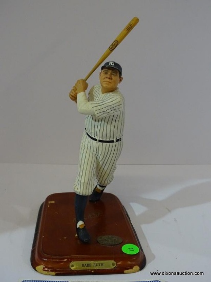 DANBURY MINT FIGURINE; "BABE RUTH" FROM THE ALL STAR FIGURINES COLLECTION. MEASURES 10 IN TALL. HAS