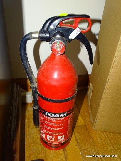 (LR) FIRE EXTINGUISHER; FIRE OUT BRAND FOAM FIRE EXTINGUISHER. DOES NOT APPEAR TO HAVE BEEN USED.