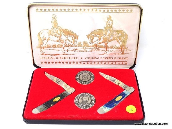 CASE XX LIMITED EDITION GENERAL ROBERT E. LEE, GENERAL ULYSSES S. GRANT COMMEMORATIVE KNIVES IN