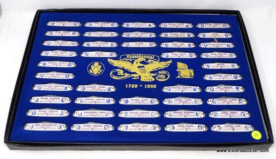 NOVELTY CUTLER PRESIDENTIAL POCKET-KNIFE SET. COLLECTION OF 42 STAINLESS-STEEL POCKET-KNIVES THAT