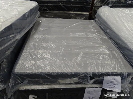 QUEEN SIZE BOX SPRING FOUNDATION. COMES IN FACTORY PLASTIC. RETAILS FOR $499.