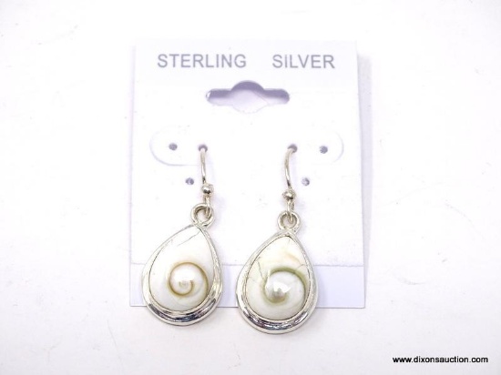 .925 STERLING SILVER 1 1/8" AAA SHIVA SHELL EARRINGS. RETAIL PRICE: $45.00 *NEW*