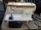 VINTAGE SINGER SEWING MACHINE; MODEL FASHION MATE WITH PEDAL AND POWERCORD. APPEARS TO BE IN GOOD