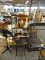 BAKERS RACK; BRASS AND METAL BAKERS RACK WITH 4 SHELVES AND A BRASS WHEAT ACCENT ON THE CREST. IS IN