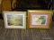 2 PIECE FRAMED LOT; INCLUDES A SUNRISE SCENE OF A DOCK WITH BIRDS SITTING ABOUT, AND A ROSE PRINT