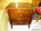 NIGHTSTAND; MAHOGANY NIGHTSTAND WITH MAHOGANY KNOB STYLE PULLS. IS IN EXCELLENT CONDITION AND