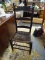 VINTAGE SIDE CHAIR; VINTAGE WOVEN SEAT AND LADDER BACK SIDE CHAIR IN GOOD USED CONDITION. MEASURES