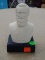 STONEWALL JACKSON BUST; MINIATURE CERAMIC BUST ON BLACK STAND. MEASURES 3.5 IN X 3 IN X 6 IN