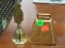 2 BELL LOT; INCLUDES A COPPER BELL AND A BRASS PINEAPPLE THEMED BELL.