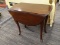 END TABLE; MAHOGANY DROPSIDE END TABLE WITH QUEEN ANNE LEGS. IS IN VERY GOOD CONDITION. WITH BOTH