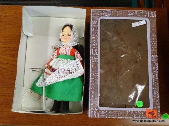 EFFANBEE PORCELAIN DOLL; "ITALY" IN THE ORIGINAL BOX.