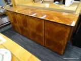 OSCAR DEL ARREDAMENTO MINIFORMS ART DECO STYLE BUFFET; MADE IN ITALY. HAS AN INLAY BANDED TOP AND 4