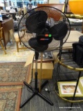CLIMATE KEEPER OSCILLATING FAN; IS BLACK IN COLOR AND APPEARS TO BE IN GOOD CONDITION. MEASURES 17