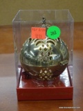 COLONIAL WILLIAMSBURG CHRISTMAS ORNAMENT; GOLD PLATED COLONIAL WILLIAMSBURG HOSPITALITY BALL