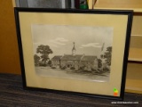 FORT PLAIN VILLAGE HALL PRINT; THIS PRINT IS OF A BUILDING 