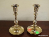 BRASS CANDLESTICK HOLDERS; PAIR OF BALDWIN BRASS CANDLESTICK HOLDERS IN EXCELLENT CONDITION. EACH