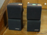 BOSE MINI SIDE SPEAKERS; PAIR OF MINIATURE SPEAKERS IN GOOD CONDITION. EACH MEASURES 3 IN X 7 IN X 7