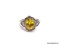 .925 LADIES STERLING SILVER 2CT CITRINE RING. SIZE 8.